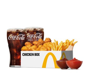 Chicken Box s hranolkami a nápoji